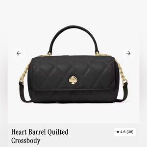 kate spade Black Quilted Barrel Crossbody with Gold Hardware